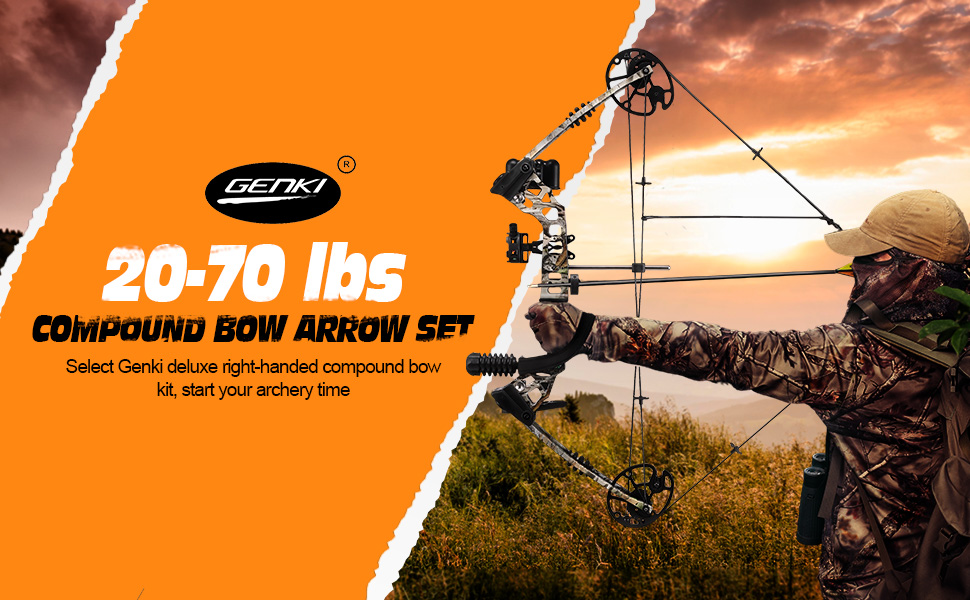 2070lbs Compound Bow Arrow Set Archery Hunting Target Shooting RH