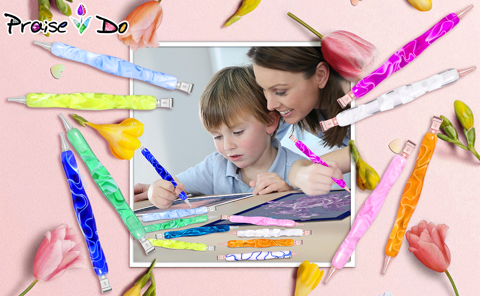 diamond painting art drill dot pen with metal stainless steel tips placers