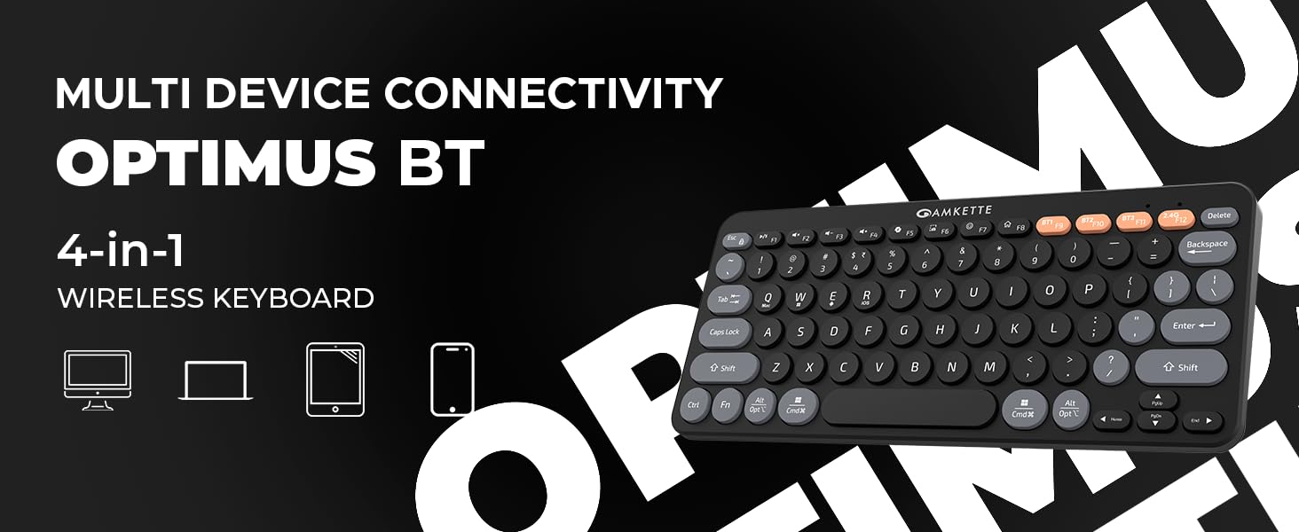 Amkette Optimus Bluetooth 4-in-1 Wireless Keyboard