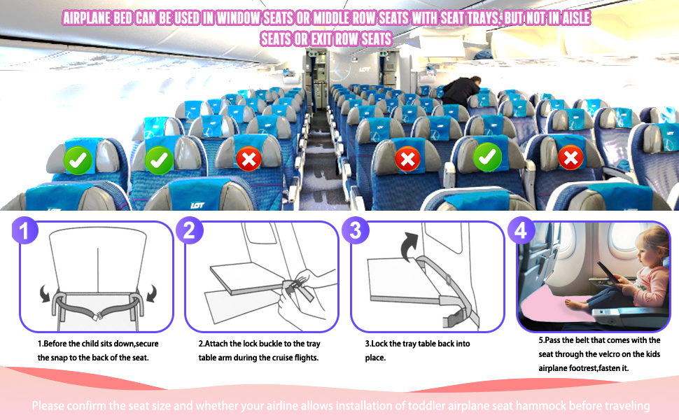 FOTN Toddler Airplane Bed, Airplane Seat Extender for Kids