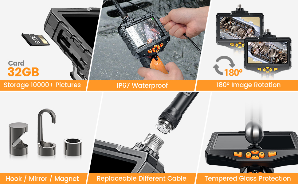 5MP Autofocus Lens Borescope Inspection Camera, Teslong Professional