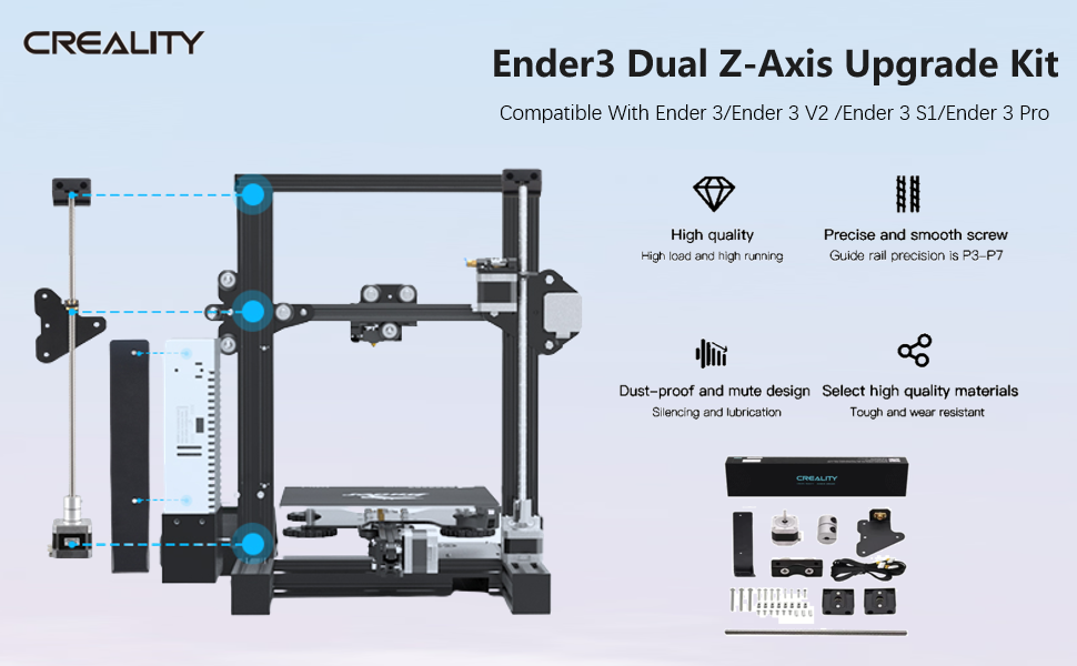CR Official 3D Printer Ender 3 Dual Zaxis Upgrade Kit with Lead Screw