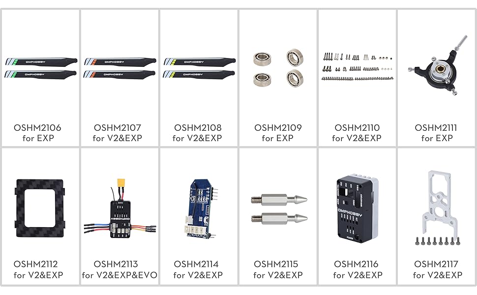 Amazon.com: OMPHOBBY M2 Helicopter Parts Servo Gear Set