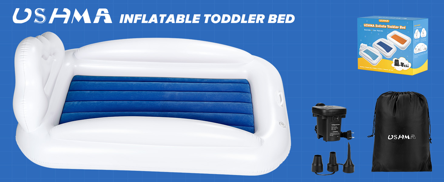 USHMA Inflatable Toddler Travel Bed, Toddler Air Mattress