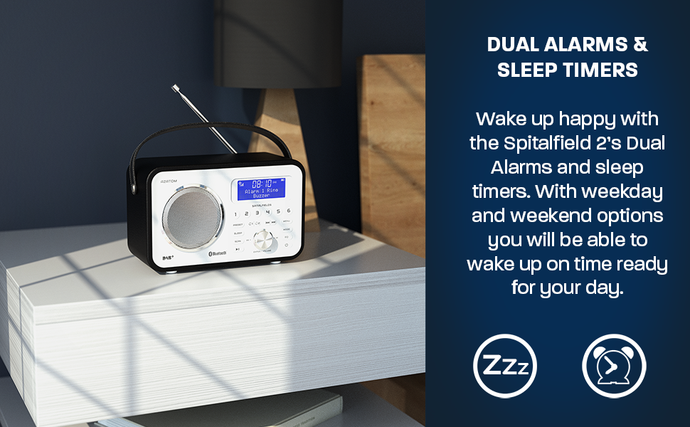 Spitalfields 2 Retro DAB/DAB+ Digital FM Portable Radio Alarm Clock