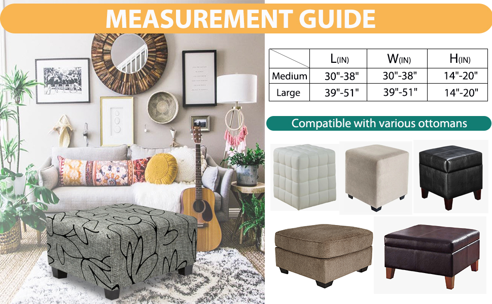 Lotus ottoman cover measurement