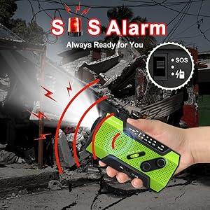 Emergency radio with SOS Alarm