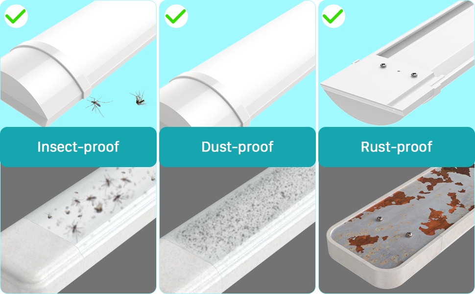 Led Shop Light 2FT Led Light Fixture, 20W Closet Light Hardwired with