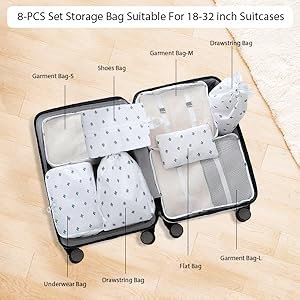 Travel Luggage Storage Bag Set