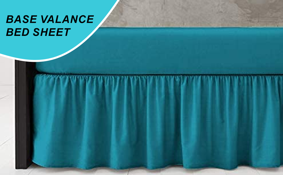 Rohi Base Valance Bed Sheet Frilled Design FIT Over 16” Deep Fit