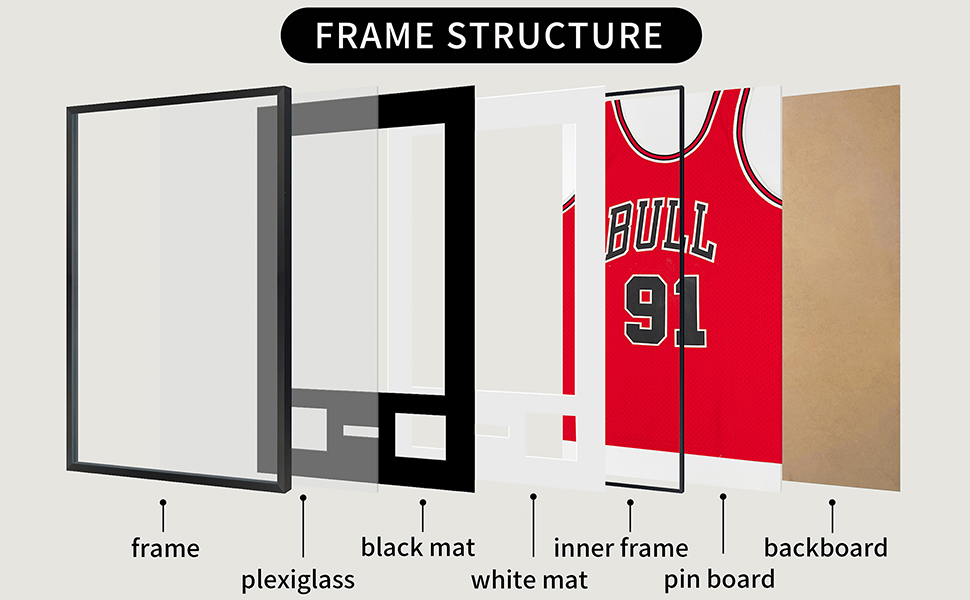 CCDCC Aluminum Jersey Frame Display Case 1 Pack, Lightweight & Durable Metal Jersey
