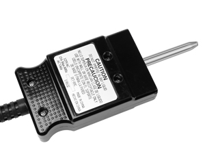 Back of the thermostat controller showing caution label