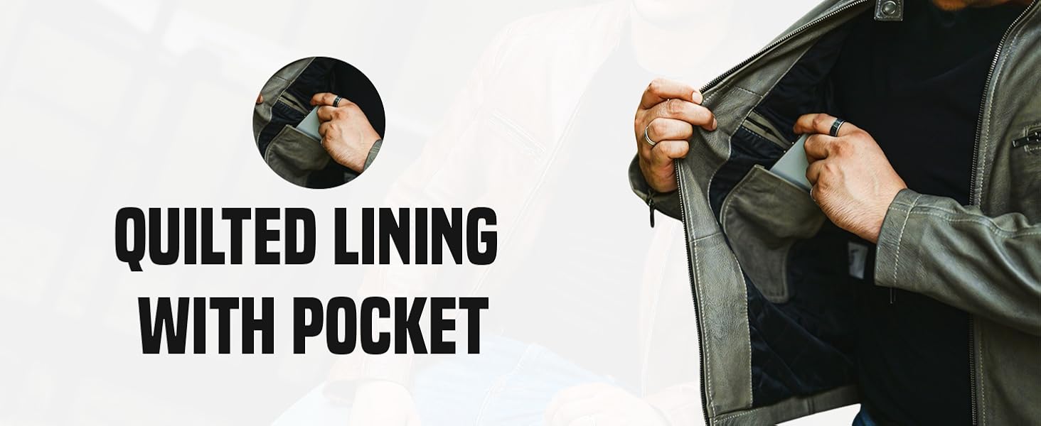 Jild Timeless Classic Leather Jacket Men Biker Style Real Lambskin