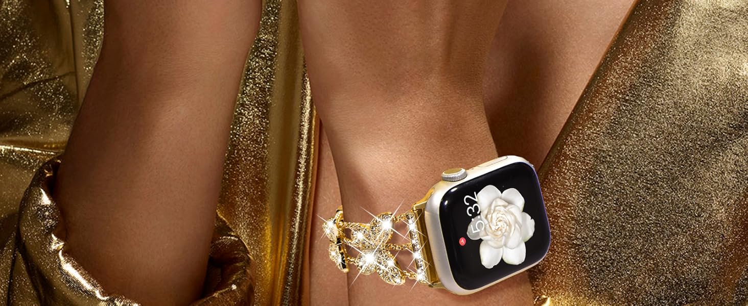 gold butterfly apple watch band