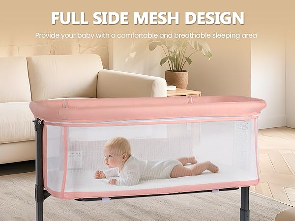 Amazon.com : Kinder King Baby Bassinet w/Wheels, Folding