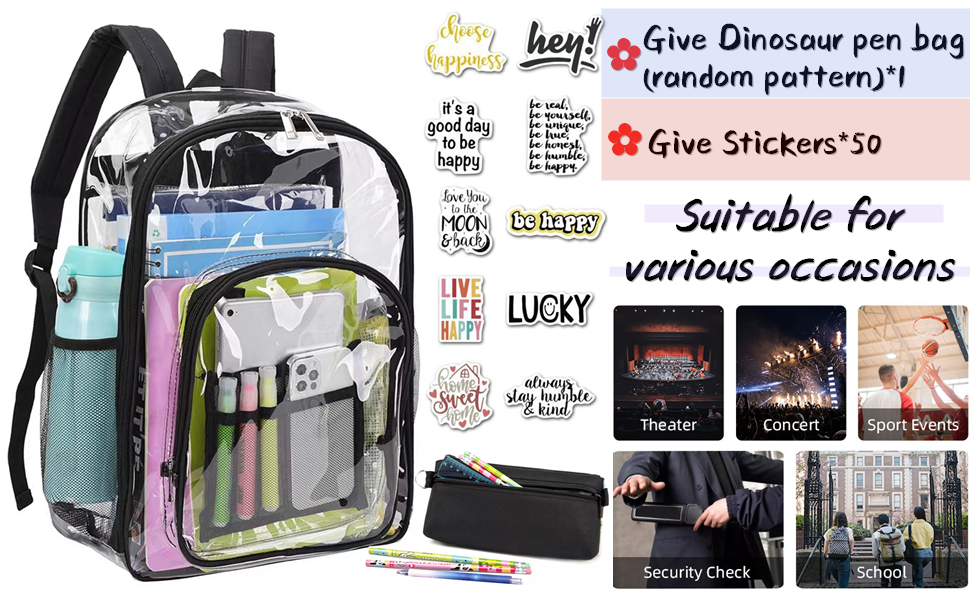 CYOIDAI Clear Backpack Heavy Duty PVC Transparent Backpack