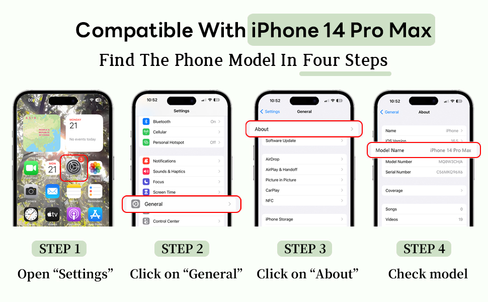 ankofave for iPhone 14 Pro Max Case for Women Girls, Cute Curly Wave Frame Shape Design