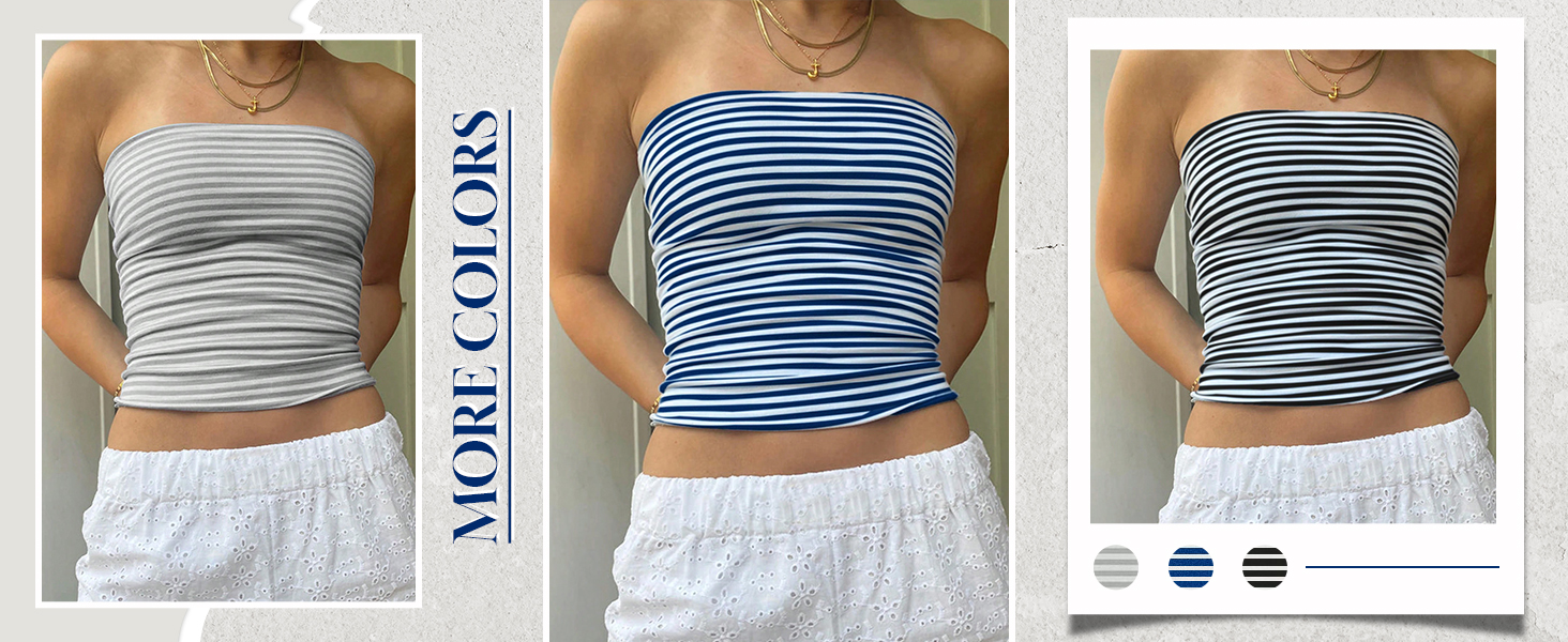 striped tube top