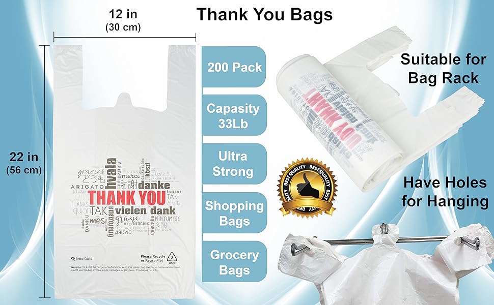 Plastic Bags Thank you Bags T Shirt Bags Pack of 200