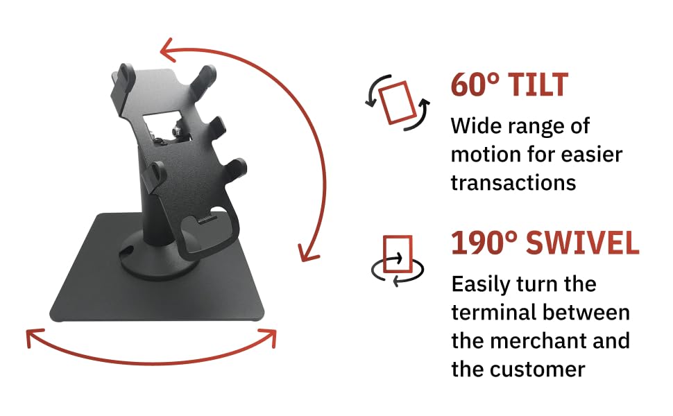 Dccstands Pax S900 7" Freestanding Swivel And Tilt Terminal Stand With