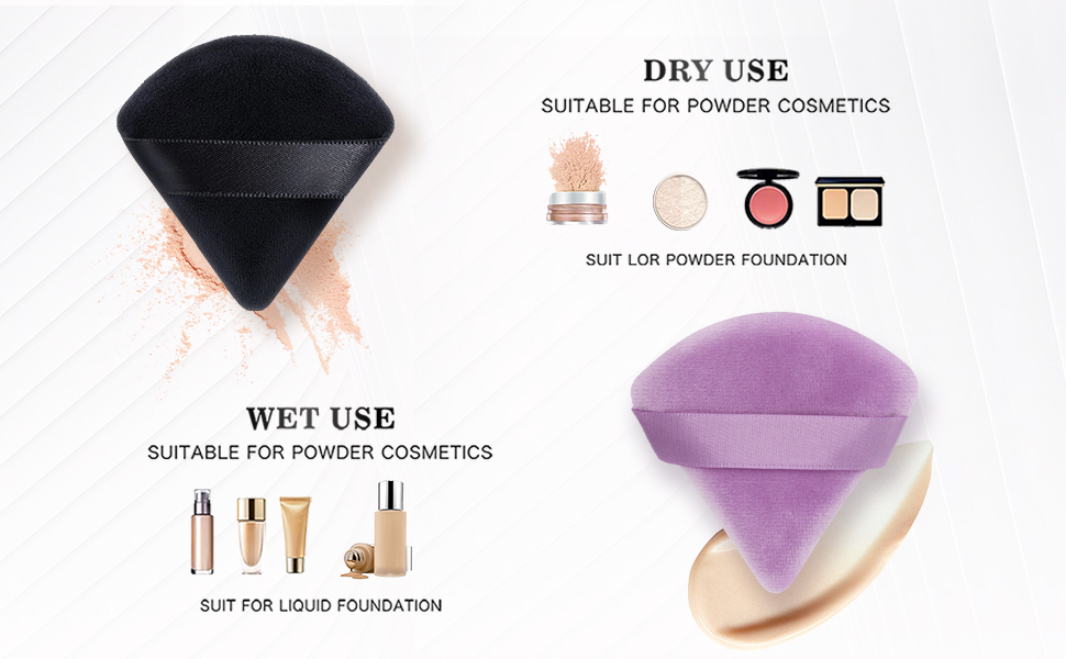 Kivzex 6Pcs Triangle Powder Puffs for Face Powder,Soft