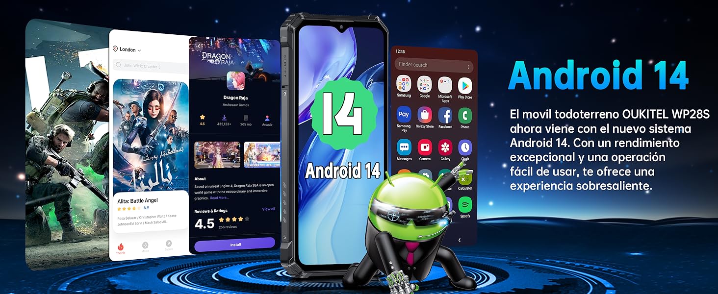 El movil resistente OUKITEL WP28S está equip adocon una pantalla HD IPS de 6.52 pulgadas