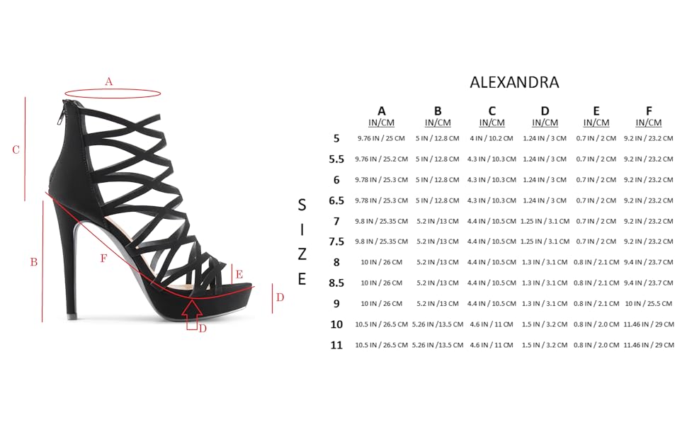 ALEXANDRA SIZE CHART