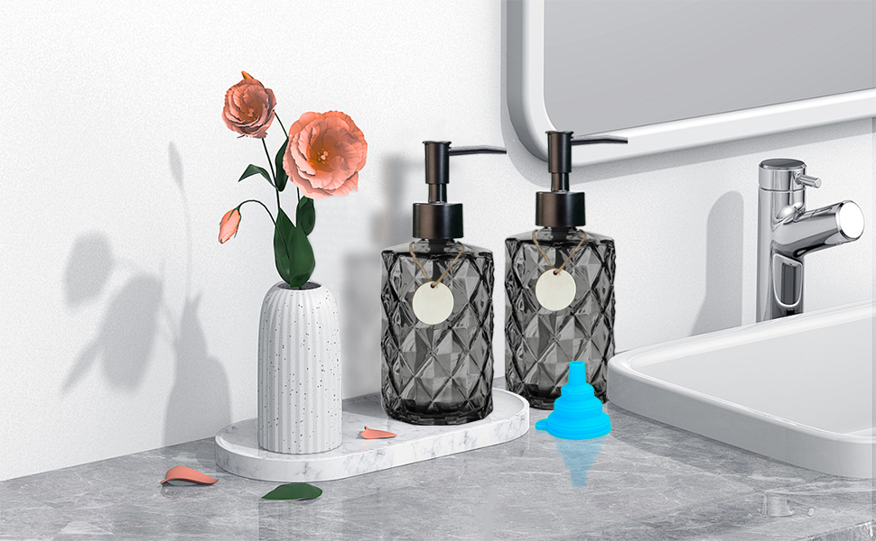 Elegant 12 OZ Diamond Design Soap Dispenser