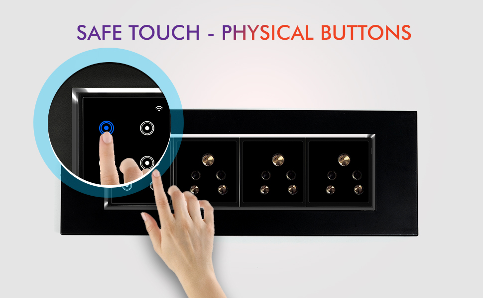 L&G 8 Modular Wifi Touch Switch Board, 1 Smart Switch Control, 3 Smart