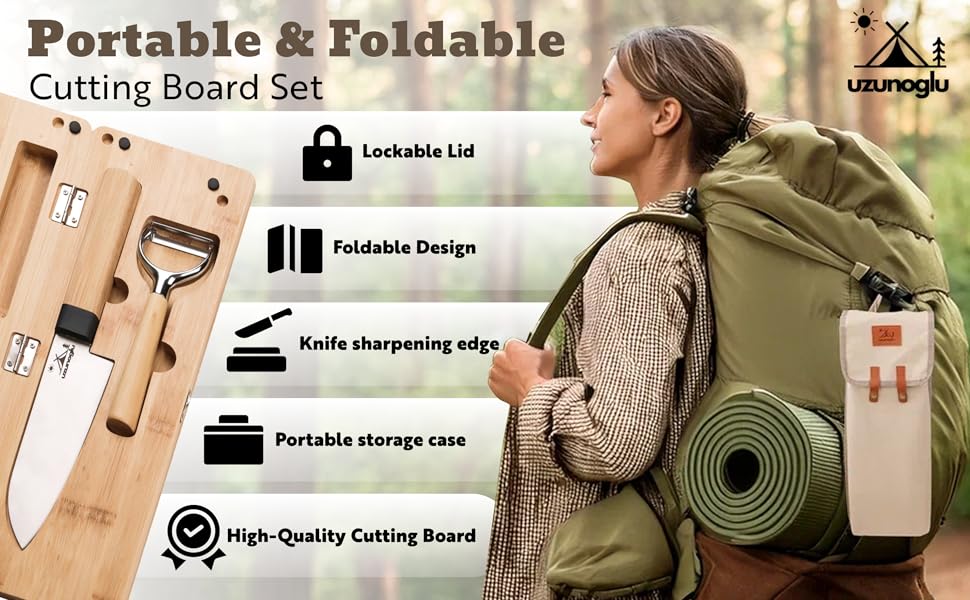 Portable & Foldable Cutting Board Set – Your All-in-One Kitchen & Camping Essentia