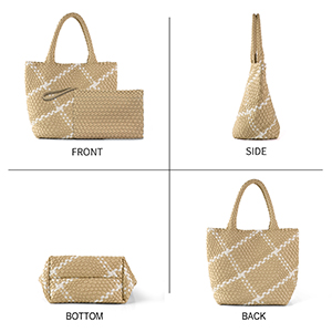 Woven Bag for Women, Vegan Leather Tote Bag, Retro Handbag Purse