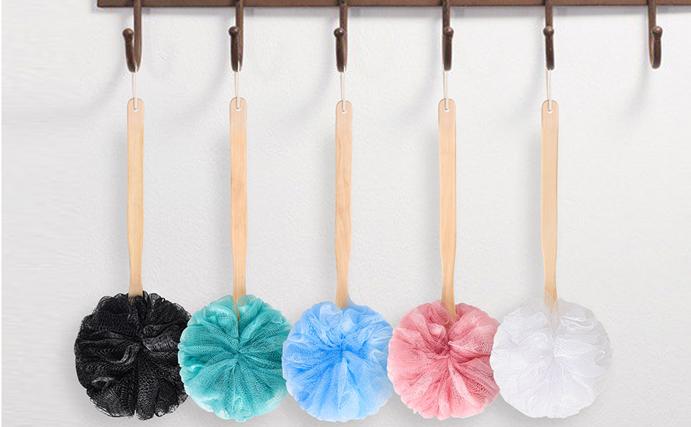 Loofah on a Stick, Back Scrubbers for Use in Shower, Soft