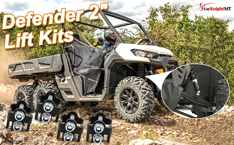 StarknightMT UTV Defender Lift Kit 2 Inch Lift Kit Brackets