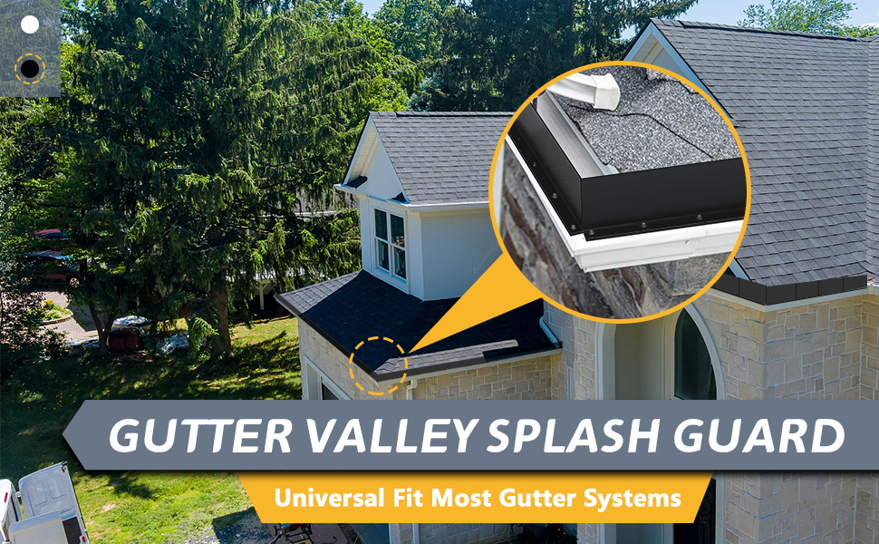 Flamorrow 4 Pack Aluminum Gutter Valley Splash Guards, Foldable