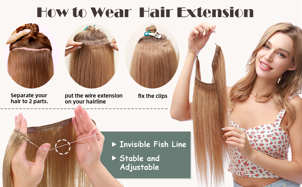 Wire Hair Extensions 100 Real Human Hair Extensions