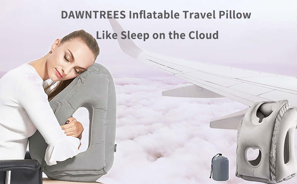 DAWNTREES Inflatable Travel Pillow, Plane Pillow, Neck Support for