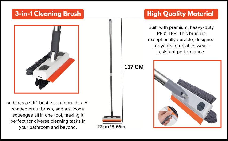 bathroom cleaning brush with wiper