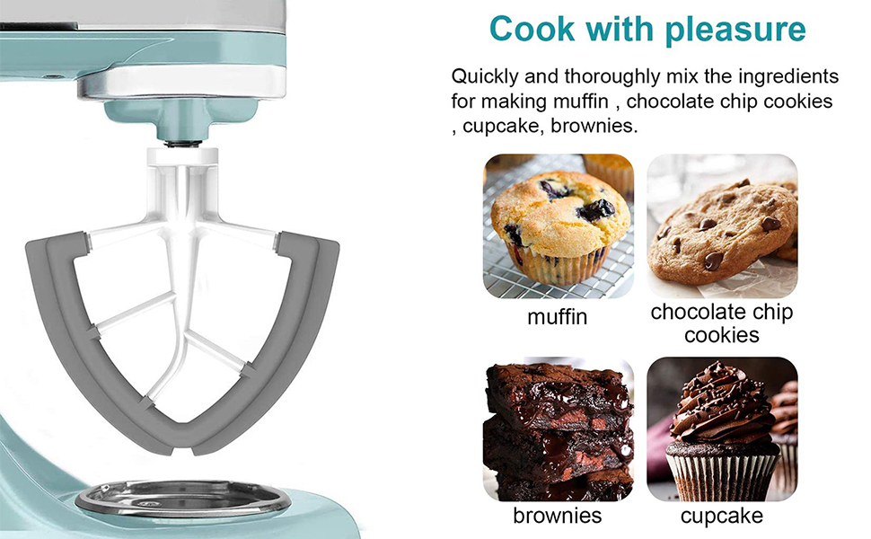 Flex Edge Beater for KitchenAid Mixer 4.5/5 Quart TiltHead Stand