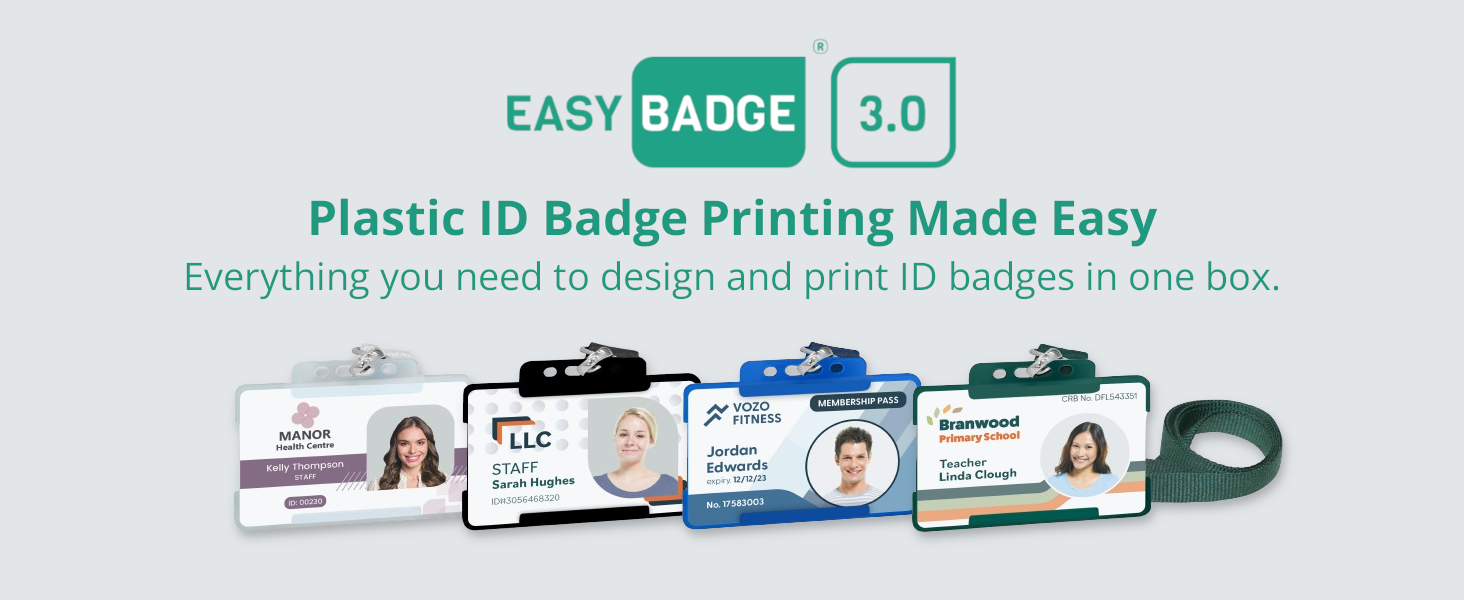 EasyBadge 3.0 Complete ID Card Printer Bundle with ID Card Design