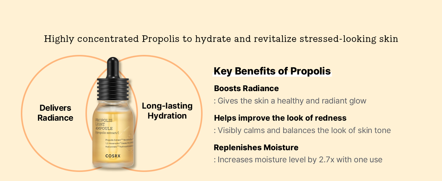 aCOSRX Propolis Ampoule, Glow Boosting Serum for Face with 73.5% Propolis Extract
