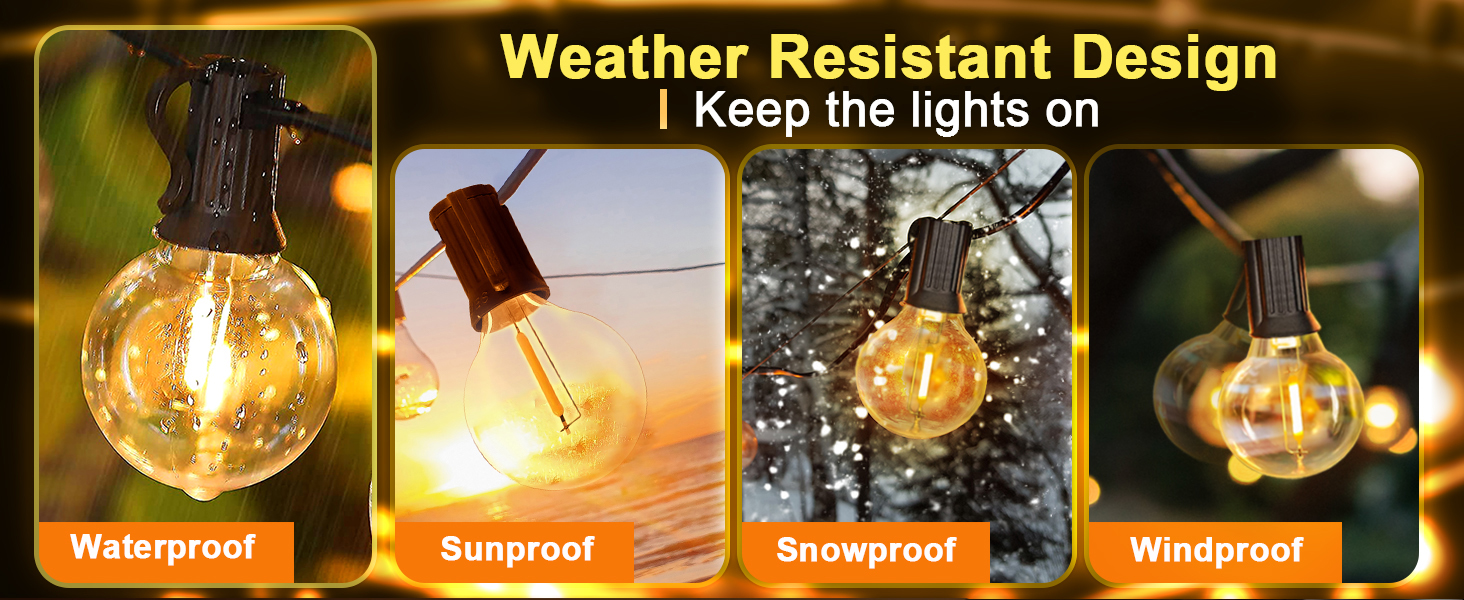 outdoor string lights waterproof