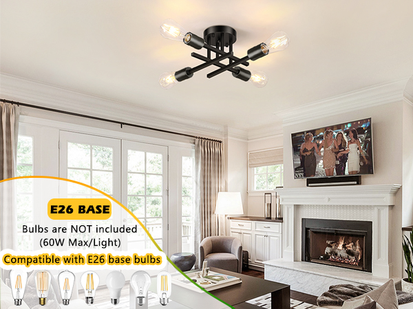 Asnxcju 4-Light Hallway Semi Flush Mount Light Fixtures