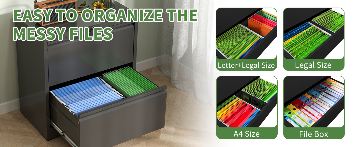 2 drawer filing cabinet with lock