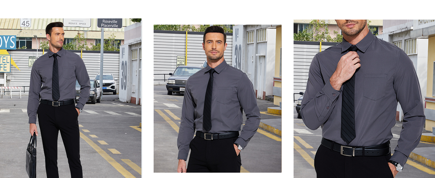 COOFANDY Men's Button Down Long Sleeve Shirt Casual Untucked Dress Shirts