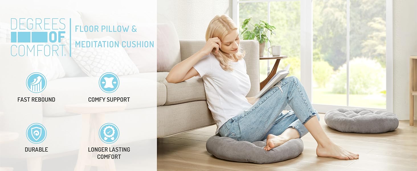 round grey floor cushion grey