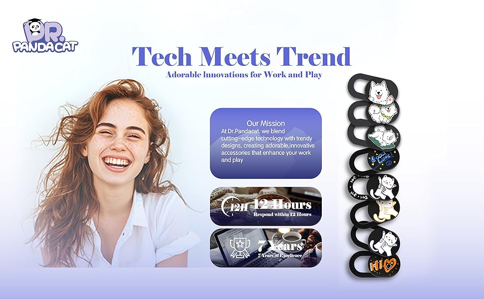 Hug Me Cat 3-Pack Cute Laptop Webcam Cover Slide