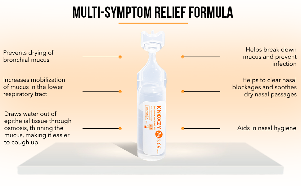 KNOXZY Sterile Hypertonic Saline Solution 7 Vials for Inhalation 48 x 4ml Single Dose