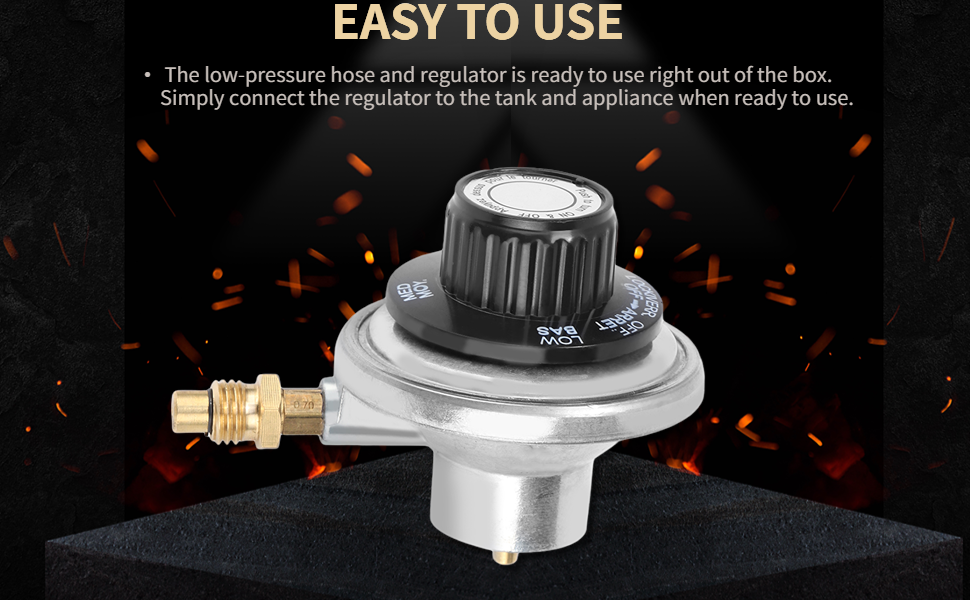 BBQ Regulator, Low Pressure Adjustable Regulator Martin Control Valve