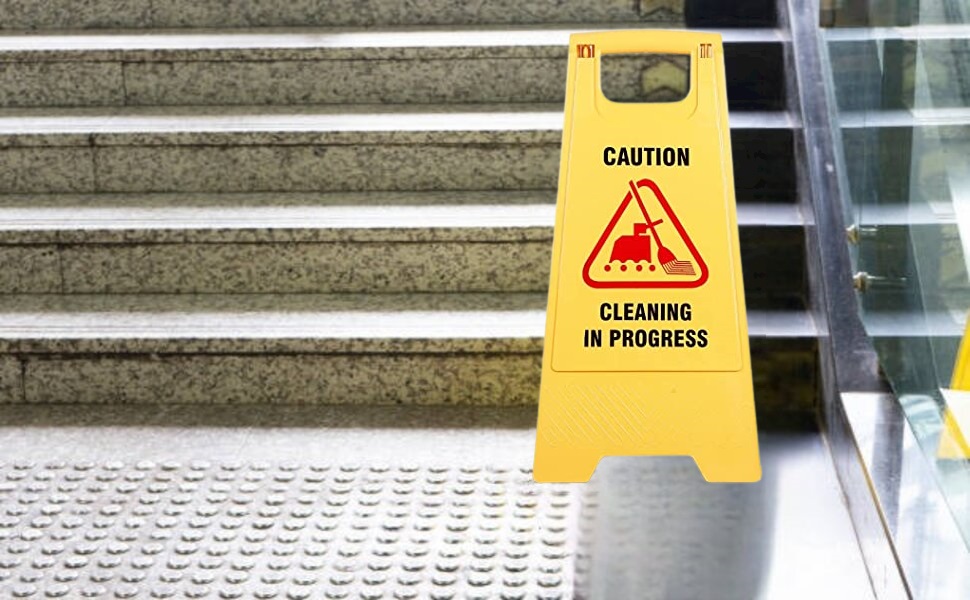 Mitrin cleaning progress sign board, (Pack of 2), Cleaning Sign Board