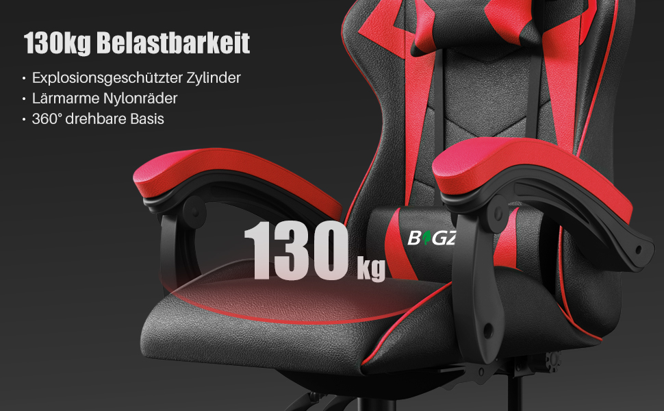 bigzzia Gaming Chair Ergonomic Gamer Chairs with Lumbar Cushion